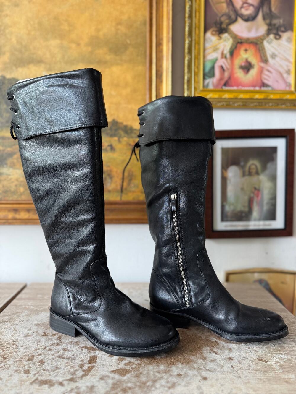Vince Camuto Fays Black Riding Boots Size Women’s 6